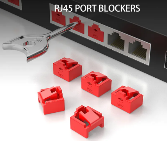 Picture of Network Port Blockers - 10 Blockers & Key